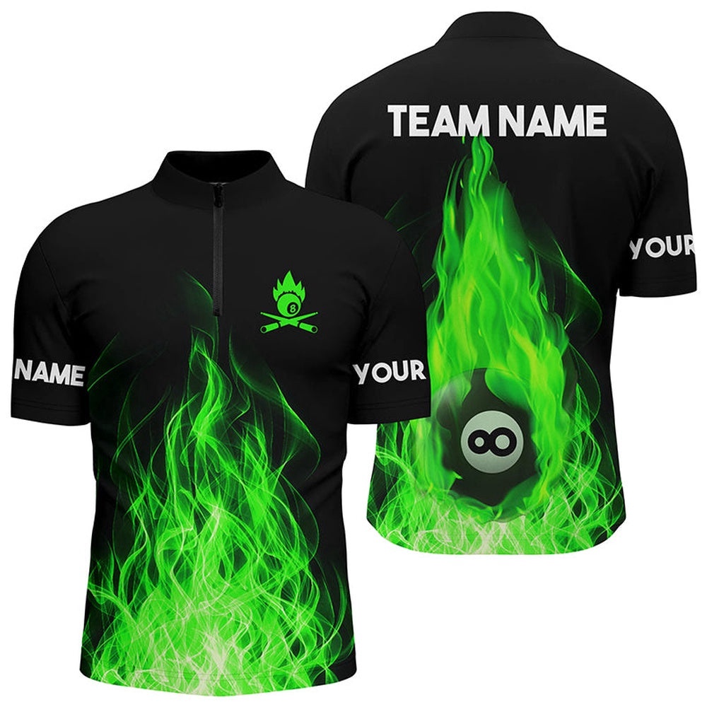 Customized Green Flaming Billiard 3D Jersey Shirts Custom Billiard 8 Ball Shirts, Personalized Billiard Team Jersey Shirt Customized Green Flaming Billiard 3D Jersey Shirts Custom Billiard 8 Ball Shirts, Personalized Billiard Team Jersey Shirt