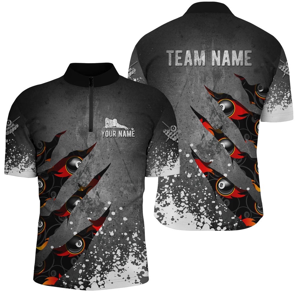 Customized Paint White 8 Ball Fire Billiard 3D Jersey And Jersey Shirts, Personalized Billiard Team Jersey Shirt Customized Paint White 8 Ball Fire Billiard 3D Jersey And Jersey Shirts, Personalized Billiard Team Jersey Shirt