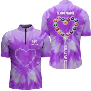 Customized Purple Tie Dye Heart Billiard Jersey…