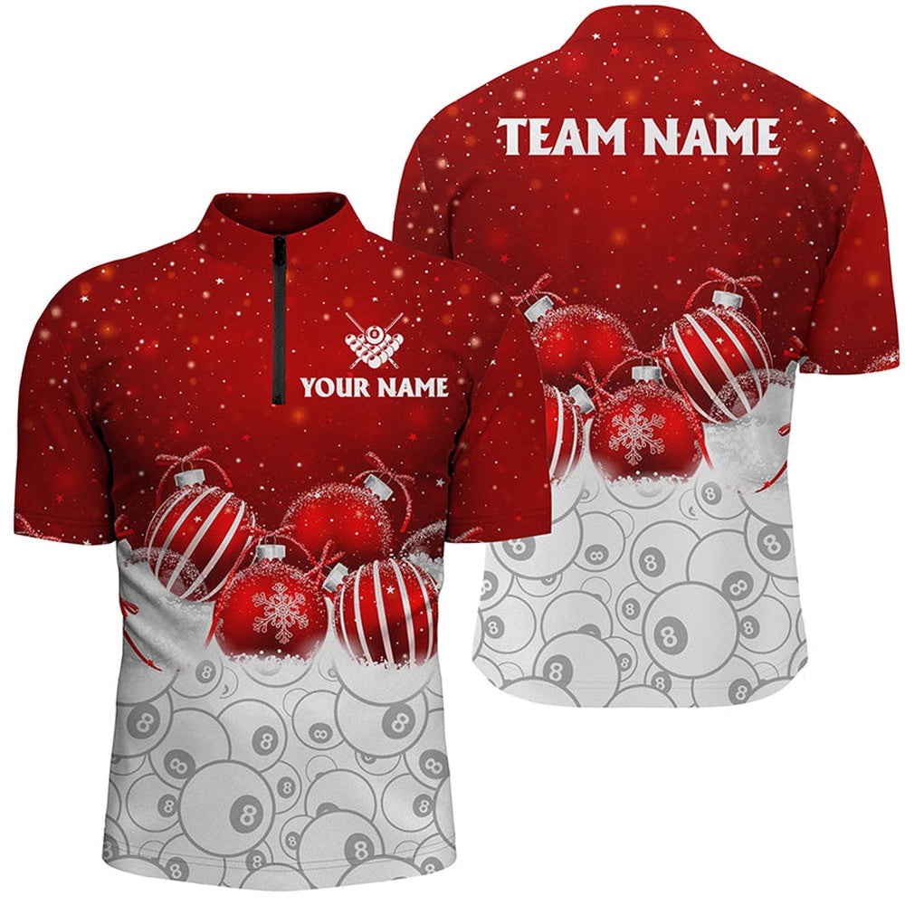 Cute Christmas Shirts Customized Billiard 8 Ball Pool Pattern Jersey Shirts Best Christmas Gifts, Personalized Billiard Team Jersey Shirt