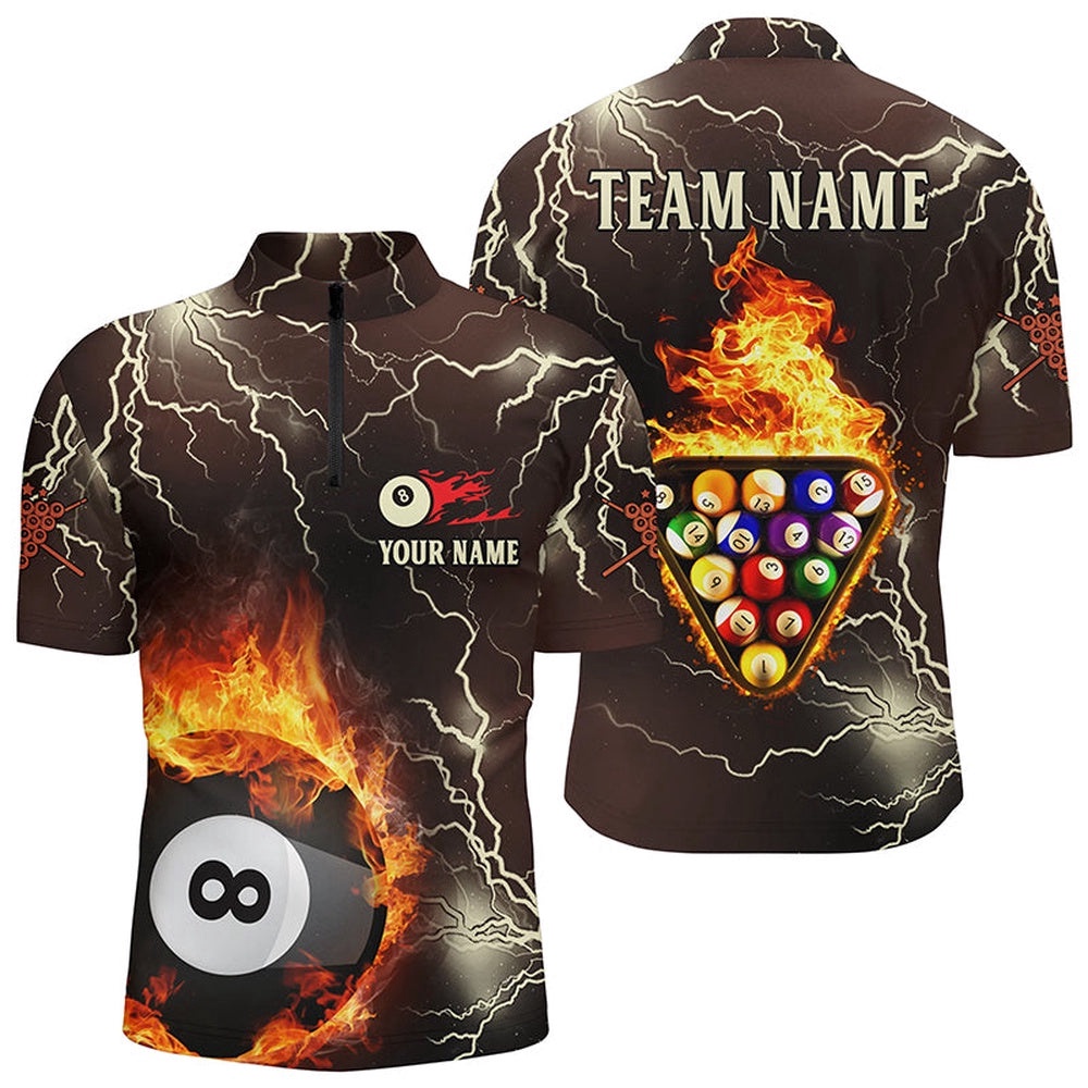 Fire Flame Lightning Billiard Balls 3D Jersey Shirts, Custom 8 Ball Pool Shirts, Personalized Billiard Team Jersey Shirt Fire Flame Lightning Billiard Balls 3D Jersey Shirts, Custom 8 Ball Pool Shirts, Personalized Billiard Team Jersey Shirt