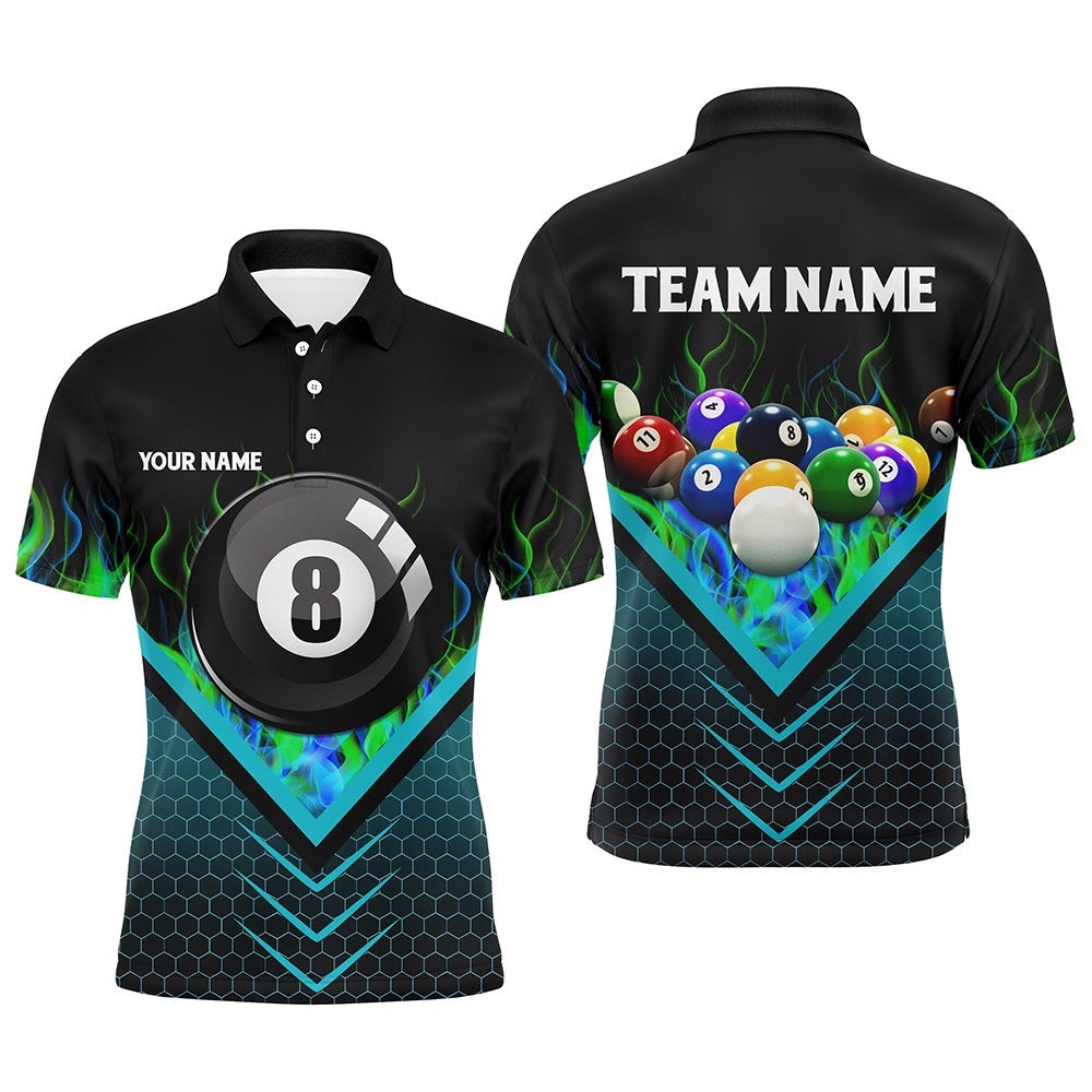 Fire Hive Blue 8 Ball Billiard 3D Polo Shirts, Custom Pool Balls Team Polo, Personalized Billiard Polo Shirt Fire Hive Blue 8 Ball Billiard 3D Polo Shirts, Custom Pool Balls Team Polo, Personalized Billiard Polo Shirt