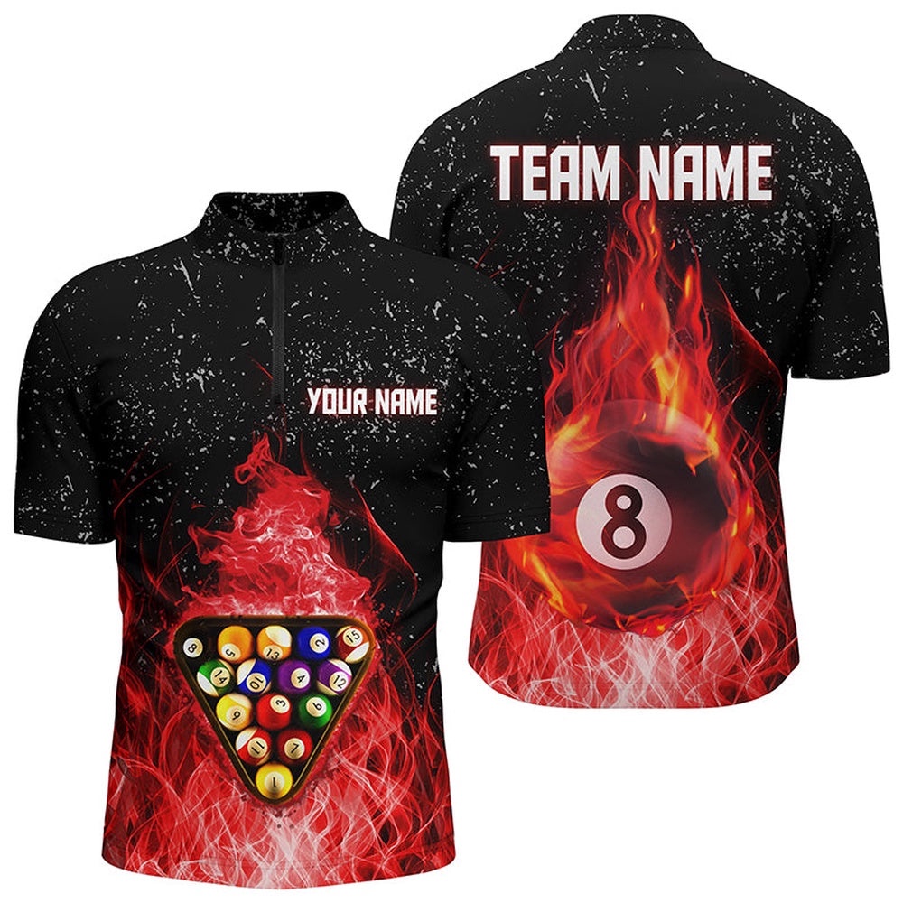 Fire Pool Balls Red Black Billiard 3D Jersey Shirts, 8 Ball Pool Shirts, Personalized Billiard Team Jersey Shirt Fire Pool Balls Red Black Billiard 3D Jersey Shirts, 8 Ball Pool Shirts, Personalized Billiard Team Jersey Shirt