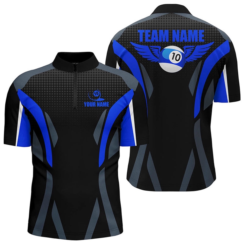 Funny 10 Ball Billiard 3D Jersey Shirts, 10 Ball Wings Billiard Team Jerseys, Personalized Billiard Team Jersey Shirt
