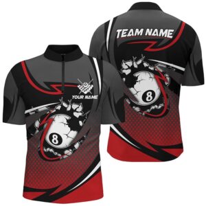 Funny 8 Ball Pool Red Billiard Jerseys…