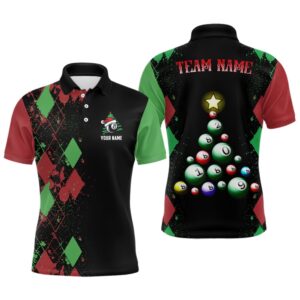 Funny Christmas 8 Ball Billiards Polo Shirts…