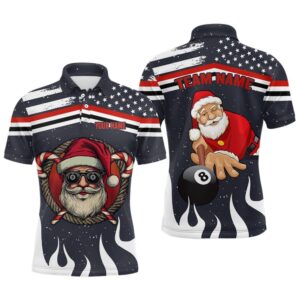 Funny Christmas Shirts Santa Playing Billiard Custom…