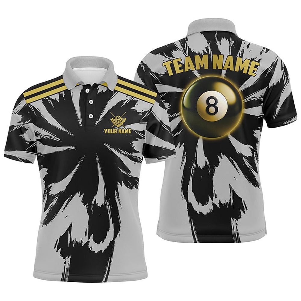 Funny Grey Storm 8 Ball Pool Billiard Polo Shirts Custom Unique Billiard Polo, Personalized Billiard Polo Shirt Funny Grey Storm 8 Ball Pool Billiard Polo Shirts Custom Unique Billiard Polo, Personalized Billiard Polo Shirt