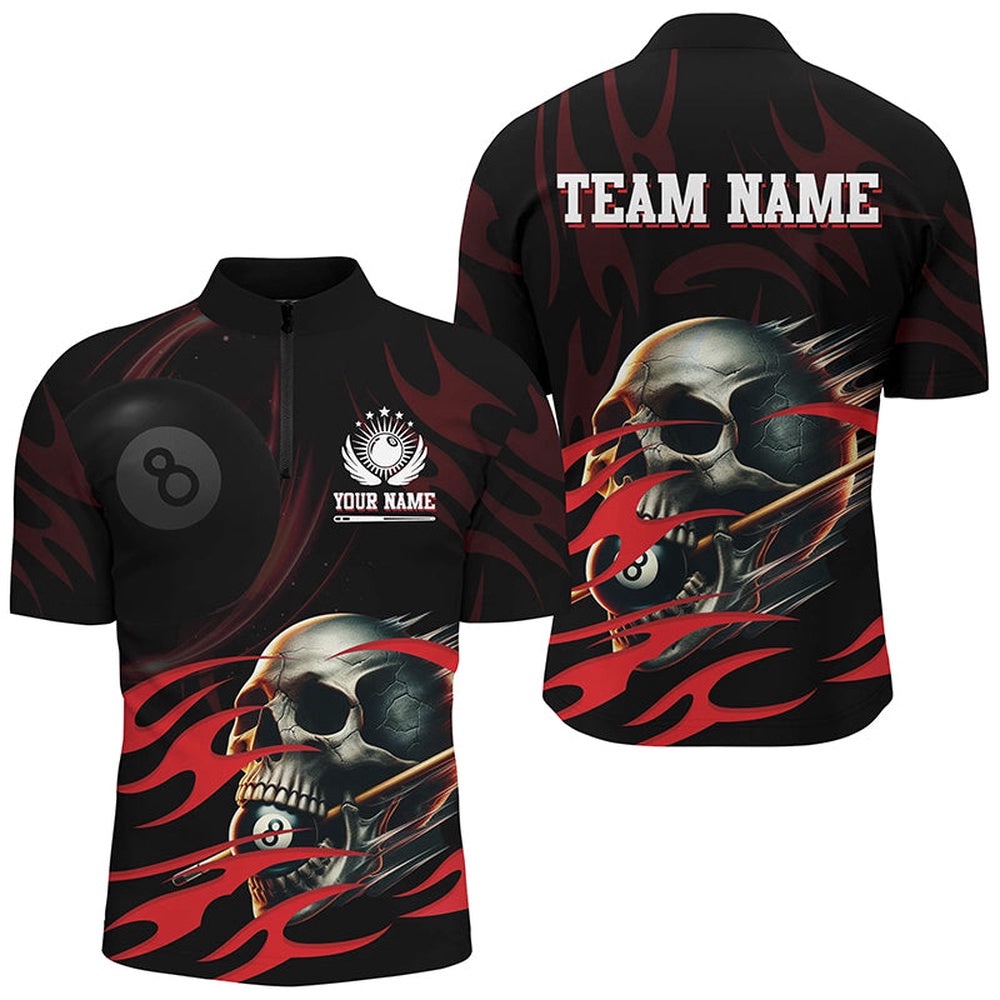 Funny Skull 8 Ball Pool Custom Billiard Jersey & Jersey Shirts, Billiard 8 Ball Jerseys Red, Personalized Billiard Team Jersey Shirt Funny Skull 8 Ball Pool Custom Billiard Jersey & Jersey Shirts, Billiard 8 Ball Jerseys Red, Personalized Billiard Team Jersey Shirt
