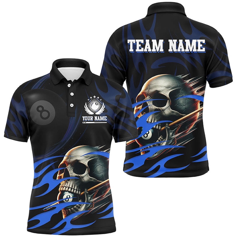 Funny Skull 8 Ball Pool Custom Billiard Polo & Polo Shirts, Billiard 8 Ball Polo, Personalized Billiard Polo Shirt Funny Skull 8 Ball Pool Custom Billiard Polo & Polo Shirts, Billiard 8 Ball Polo, Personalized Billiard Polo Shirt