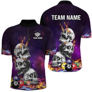 Funny Skull Colorful Billiard Balls Jerseys Custom…
