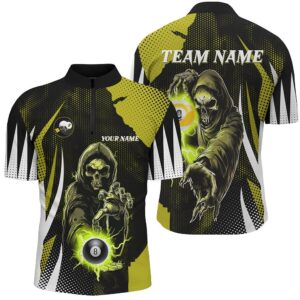 Funny Yellow Death Skeleton With Billiard 8…