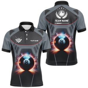 Glowing 8 Ball Pool Billiard Polo Shirts…
