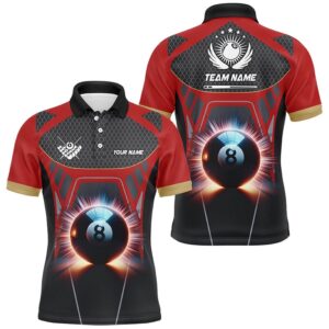 Glowing 8 Ball Pool Billiard Polo Shirts…