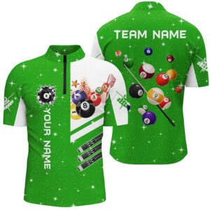 Green 3D Billiard Balls Jersey Shirts Custom…
