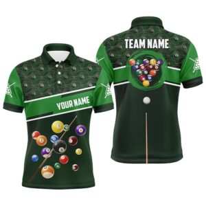 Green 8 Ball Billiards Full Printing Polo…