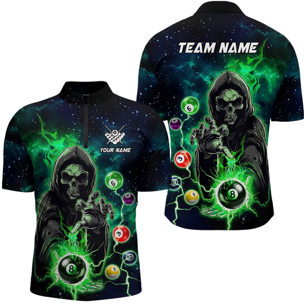 Green Billiard Death Skeleton Jersey & Jersey Shirts Customized Team League Billiard Jerseys, Personalized Billiard Team Jersey Shirt Green Billiard Death Skeleton Jersey & Jersey Shirts Customized Team League Billiard Jerseys, Personalized Billiard Team Jersey Shirt