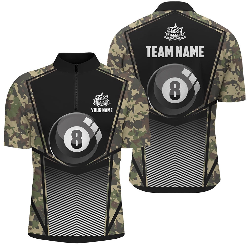Green Camo Billiard 8 Ball Pool Jersey Shirt Custom Unique Billiard Jerseys Attire, Personalized Billiard Team Jersey Shirt Green Camo Billiard 8 Ball Pool Jersey Shirt Custom Unique Billiard Jerseys Attire, Personalized Billiard Team Jersey Shirt