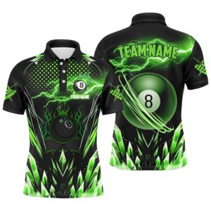 Green Icy Lightning 8 Ball Pool Polo…