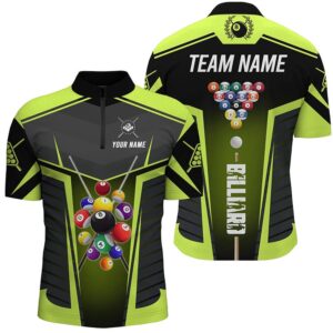Green Neon Jerseys Billiard Balls Jersey Shirts…