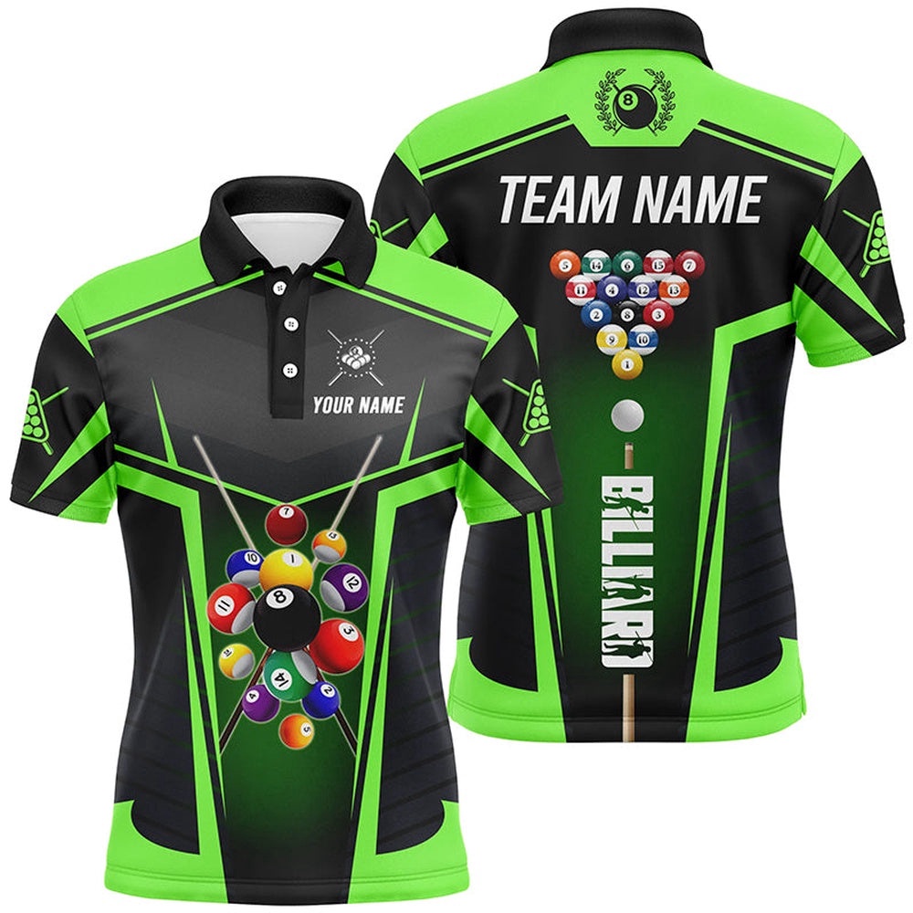 Green Polo Billiard Balls Polo Shirts Custom 3D Pool League Shirts, Personalized Billiard Polo Shirt Green Polo Billiard Balls Polo Shirts Custom 3D Pool League Shirts, Personalized Billiard Polo Shirt