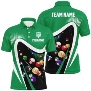 Green Sport Billiard Balls 3D Polo Shirts,…