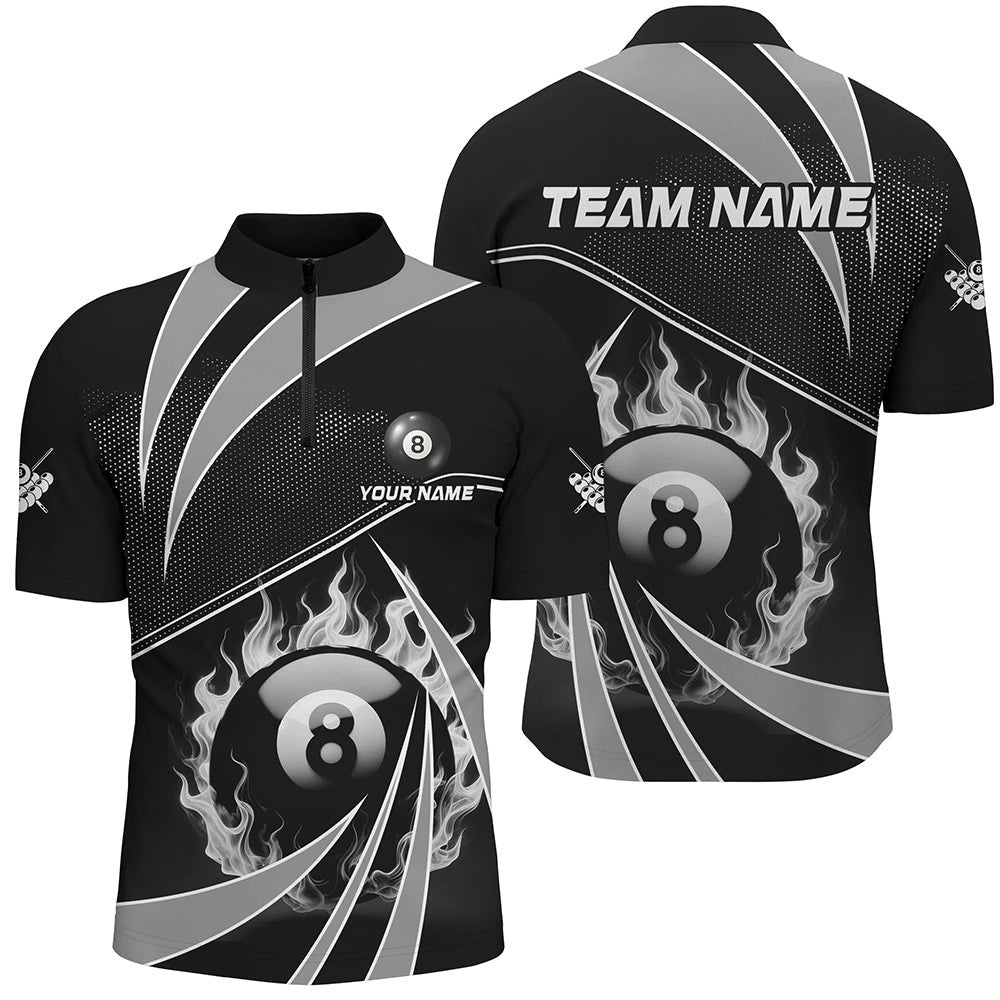 Grey And Black 8 Ball Pool Fire Custom Billiard Shirt, Billiard Apparel Jersey, Personalized Billiard Team Jersey Shirt Grey And Black 8 Ball Pool Fire Custom Billiard Shirt, Billiard Apparel Jersey, Personalized Billiard Team Jersey Shirt