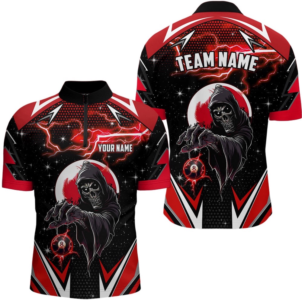 Grim Reaper Red Billiard Jerseys Custom Billiard Jersey Shirts Team League Billiard Shirts, Personalized Billiard Team Jersey Shirt Grim Reaper Red Billiard Jerseys Custom Billiard Jersey Shirts Team League Billiard Shirts, Personalized Billiard Team Jersey Shirt