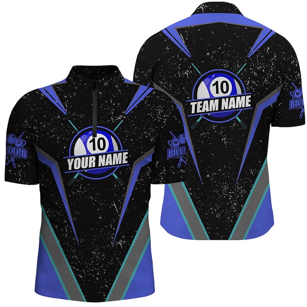 Grunge 10 Ball 10 Ball Pool Billiard Jerseys For Team, Personalized Billiard Team Jersey Shirt