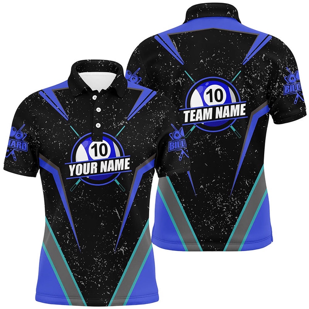 Grunge 10 Ball 10 Ball Pool Billiard Polo For Team, Personalized Billiard Polo Shirt Grunge 10 Ball 10 Ball Pool Billiard Polo For Team, Personalized Billiard Polo Shirt