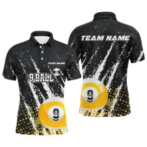 Grunge 9 Ball Pool Sport Polo Customized…