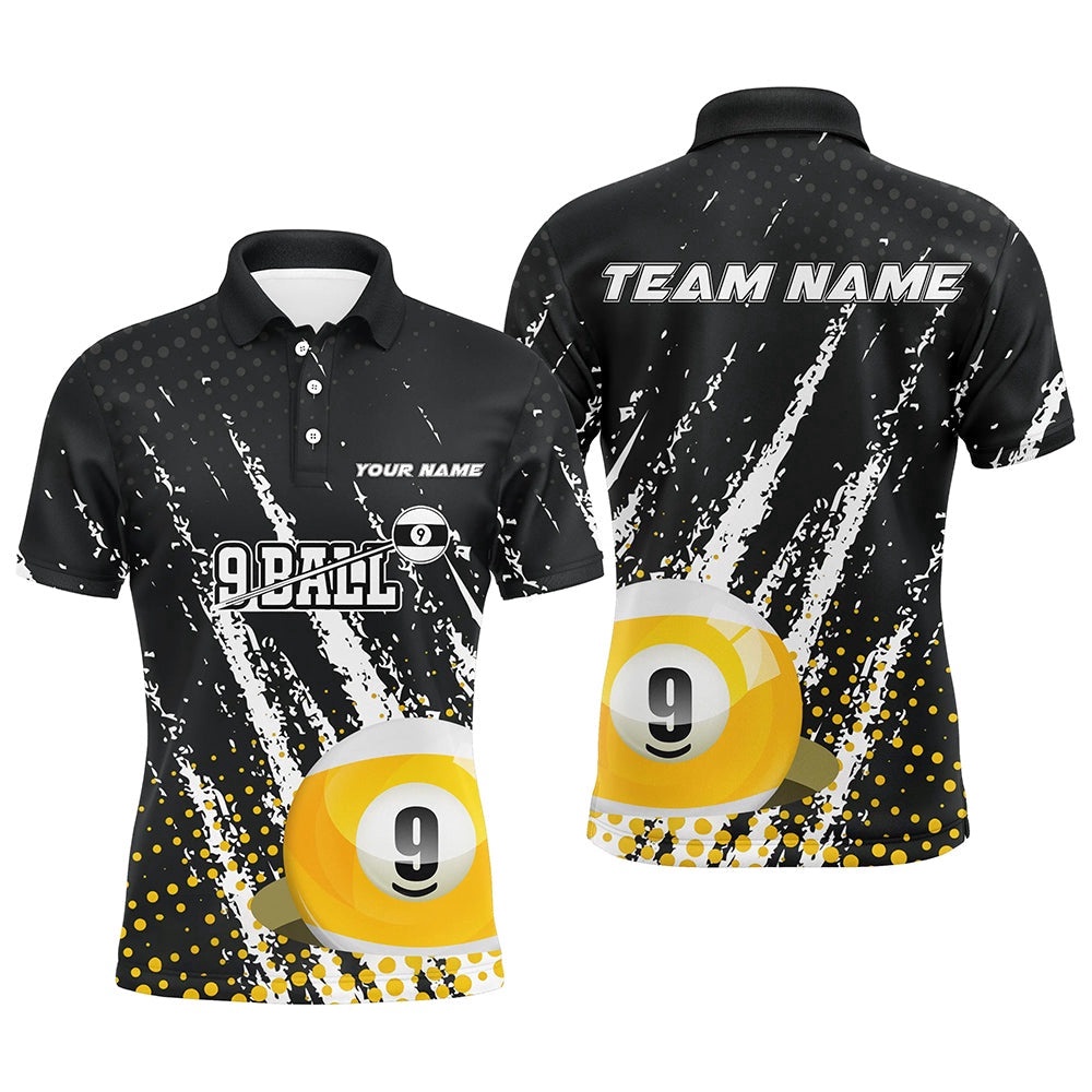 Grunge 9 Ball Pool Sport Polo Customized 9 Ball Billiards Team Polo, Personalized Billiard Polo Shirt Grunge 9 Ball Pool Sport Polo Customized 9 Ball Billiards Team Polo, Personalized Billiard Polo Shirt