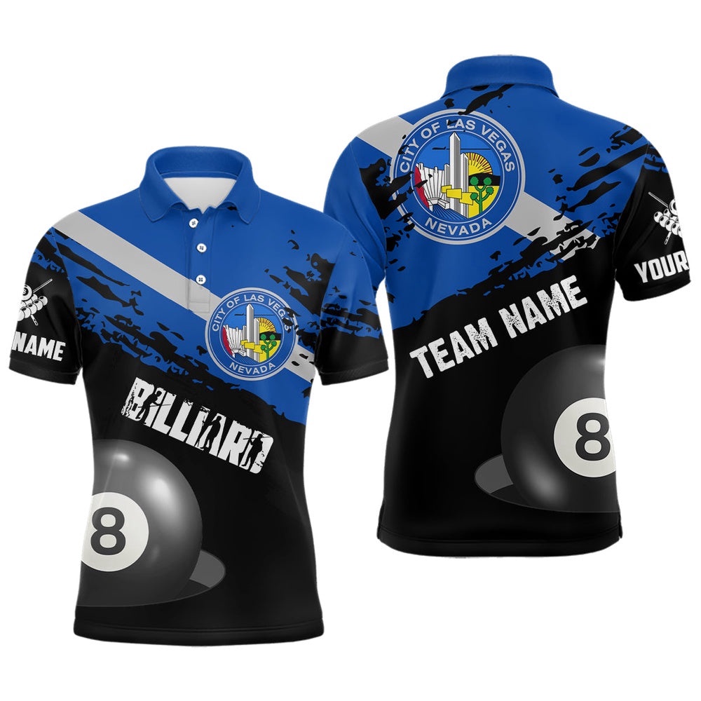 Grunge Las Vegas Flag 8 Ball Billiard Shirts Custom Patriotic Billiard Polo, Personalized Billiard Polo Shirt Grunge Las Vegas Flag 8 Ball Billiard Shirts Custom Patriotic Billiard Polo, Personalized Billiard Polo Shirt