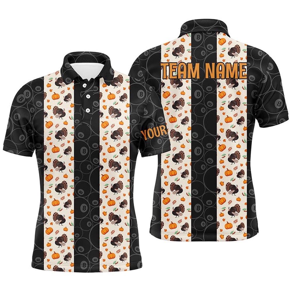 Happy Thanksgiving Days Turkey Chicken And Pumpkins Pattern Custom Billiards Team Shirts, Personalized Billiard Polo Shirt Happy Thanksgiving Days Turkey Chicken And Pumpkins Pattern Custom Billiards Team Shirts, Personalized Billiard Polo Shirt