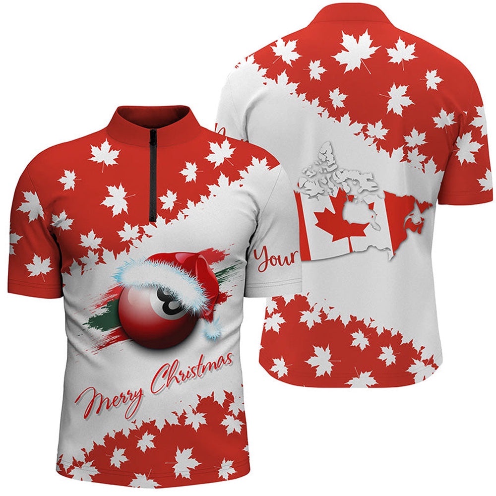 Merry Christmas 8 Ball Pool Canadian Flag Billiard Gifts, Personalized Billiard Team Jersey Shirt Merry Christmas 8 Ball Pool Canadian Flag Billiard Gifts, Personalized Billiard Team Jersey Shirt