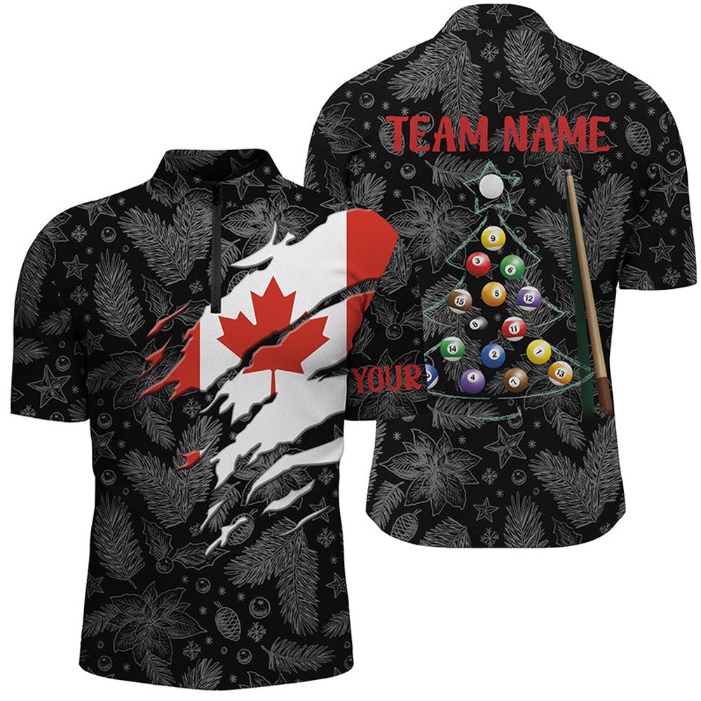 Merry Christmas Canadian Flag Billiard Jersey Shirts Best Custom Patriotic Billiard Shirts, Personalized Billiard Team Jersey Shirt Merry Christmas Canadian Flag Billiard Jersey Shirts Best Custom Patriotic Billiard Shirts, Personalized Billiard Team Jersey Shirt