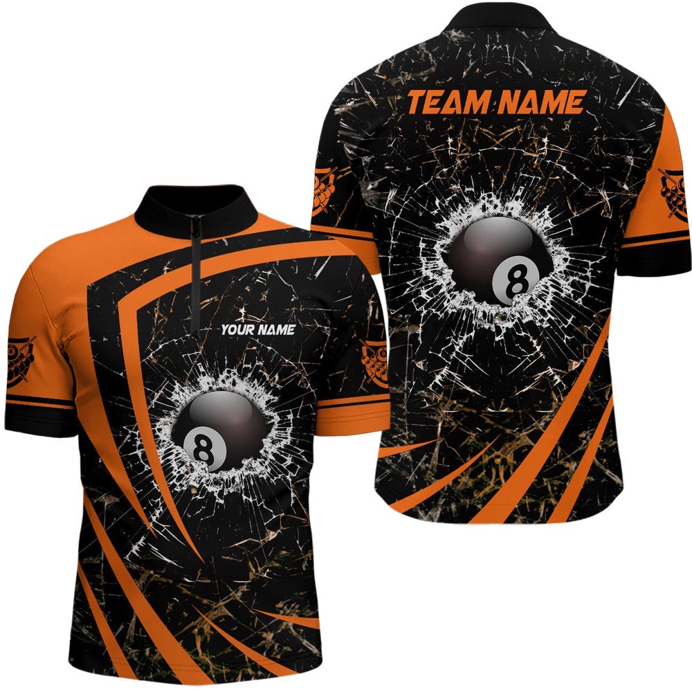 Orange Glass Break 8 Ball Billiard 3D Jersey Shirts, Custom 8 Ball Pool Jerseys, Personalized Billiard Team Jersey Shirt Orange Glass Break 8 Ball Billiard 3D Jersey Shirts, Custom 8 Ball Pool Jerseys, Personalized Billiard Team Jersey Shirt