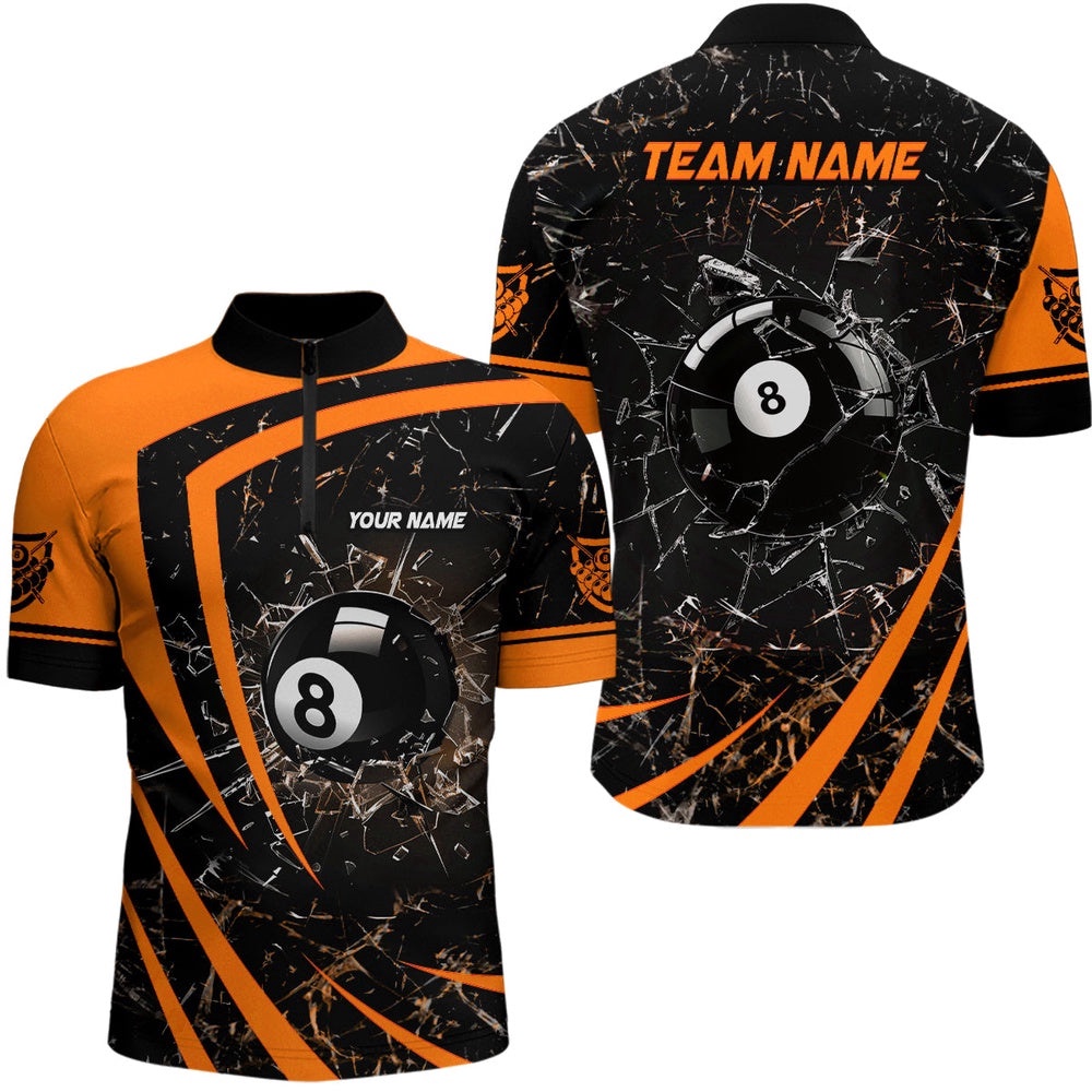 Orange Glass Break 8 Ball Billiard 3D Jersey Shirts, Personalized Billiard Team Jersey Shirt Orange Glass Break 8 Ball Billiard 3D Jersey Shirts, Personalized Billiard Team Jersey Shirt