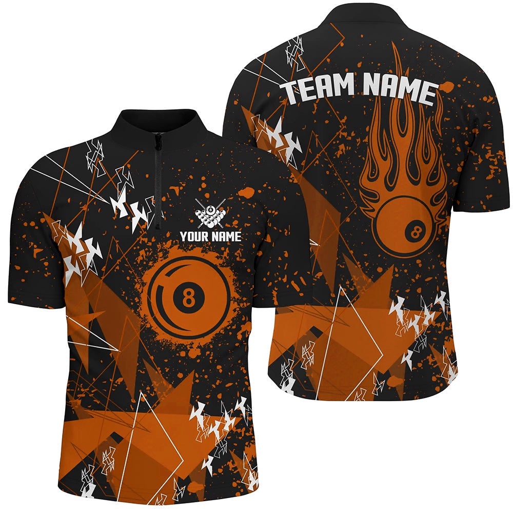 Orange Grunge Billiard Shirts, Best Custom Billiard Jerseys For Pool Player, Personalized Billiard Team Jersey Shirt Orange Grunge Billiard Shirts, Best Custom Billiard Jerseys For Pool Player, Personalized Billiard Team Jersey Shirt