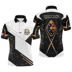 Personalized 9 Ball Pool Billiard Grunge Polo…