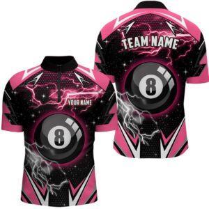 Pink 8 Ball Pool Billiard Jersey Custom…