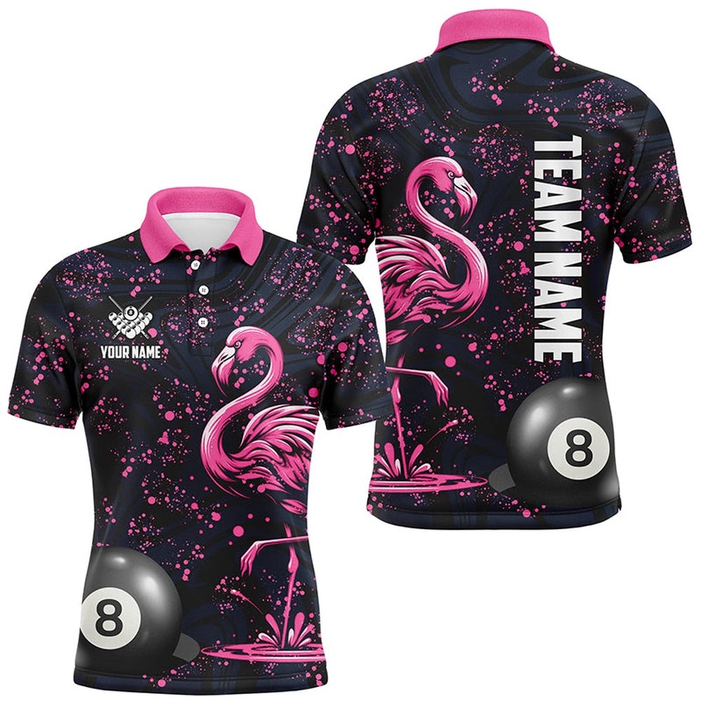 Pink Grunge Flamingo 8 Ball Pool Billiard Shirts Custom Unique Billiard Polo Apparel, Personalized Billiard Polo Shirt Pink Grunge Flamingo 8 Ball Pool Billiard Shirts Custom Unique Billiard Polo Apparel, Personalized Billiard Polo Shirt