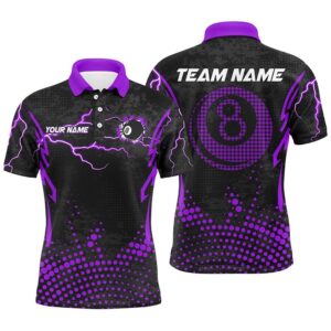Purple 8 Ball Point 3D Billiard Polo…