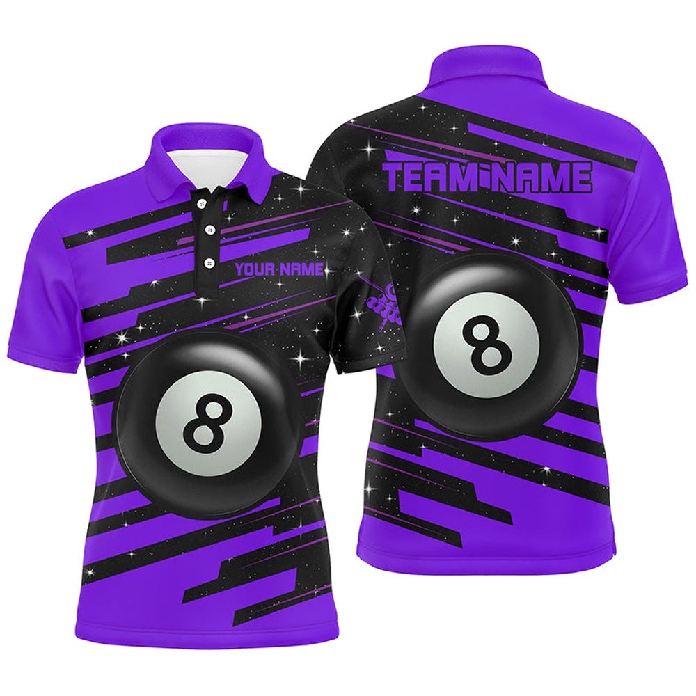 Purple 8 Ball Pool Billiard Polo Polo Shirts Custom Team League Billiard Shirts, Personalized Billiard Polo Shirt Purple 8 Ball Pool Billiard Polo Polo Shirts Custom Team League Billiard Shirts, Personalized Billiard Polo Shirt