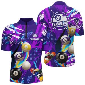 Purple Billiard Balls Polo Shirt, Colorful Billiard…