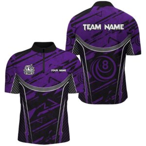 Purple Grunge Billiard Shirts Custom Billiards Ball…