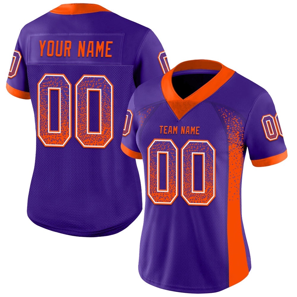 Purple Orange White Mesh Drift Fashion Football Jersey, Personalized Football Jersey, Football Team Jersey, Football Outfits Purple Orange White Mesh Drift Fashion Football Jersey, Personalized Football Jersey, Football Team Jersey, Football Outfits