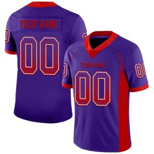 Purple Red White Mesh Drift Fashion Football Jersey, Personalized Football Jersey, Football Team Jersey, Football Outfits
