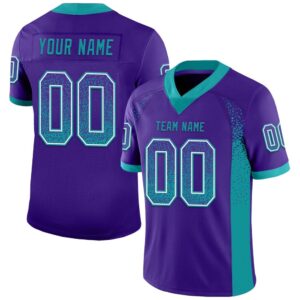 Purple Teal White Mesh Drift Fashion Football Jersey, Personalized Football Jersey, Football Team Jersey, Football Outfits