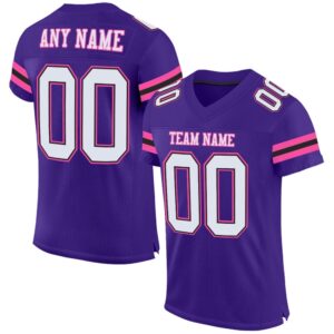 Purple White Black Pink Mesh Authentic Football Jersey, Personalized Football Jersey, Football Team Jersey, Football Outfits